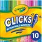 Clicks Retractable Markers - Bold (10ct), No Dry Washable Markers for Kids (Green/Blue/Red)